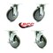 Service Caster SCC 5" x 1.25" Gray Polyurethane Wheel Caster -2 Swivel/2 Swivel w/Brakes, 4PK SCC-20S514-PPUB-TPU1-2-TLB-2 - alternate 3
